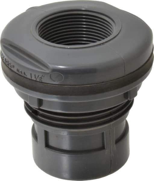 Value Collection - 1-1/2" PVC Plastic Pipe Tank Adapter - Schedule 80, FIPT x FIPT End Connections - Exact Industrial Supply