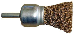Value Collection - 4" Brush Diam, Flared End Brush - Medium Grade, 1/4" Diam Shank, 15,000 Max RPM - Exact Industrial Supply