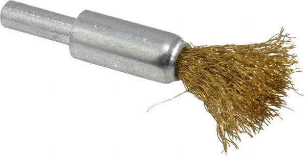 Value Collection - 1/2" Brush Diam, End Brush - Fine Grade, 1/4" Diam Shank, 20,000 Max RPM - Exact Industrial Supply