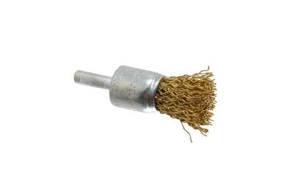 Value Collection - 3/4" Brush Diam, End Brush - Coarse Grade, 1/4" Diam Shank, 20,000 Max RPM - Exact Industrial Supply
