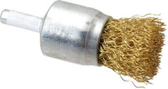 Value Collection - 1" Brush Diam, End Brush - Medium Grade, 1/4" Diam Shank, 20,000 Max RPM - Exact Industrial Supply