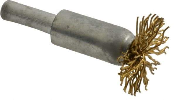 Value Collection - 1" Brush Diam, Flared End Brush - Coarse Grade, 1/4" Diam Shank, 15,000 Max RPM - Exact Industrial Supply