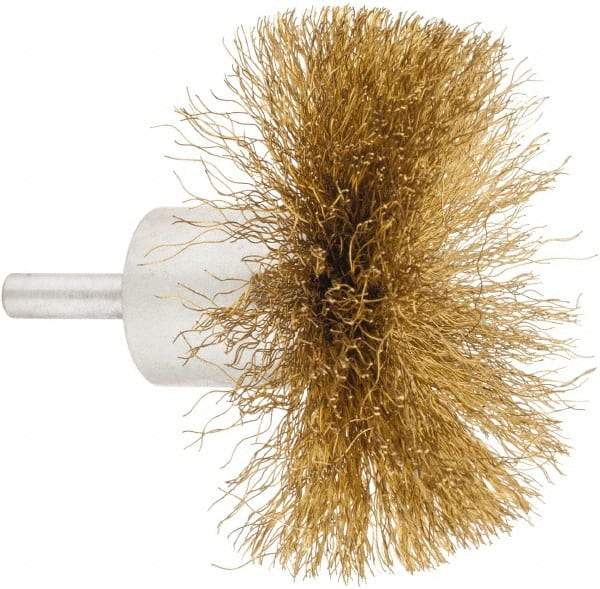 Value Collection - 3" Brush Diam, Flared End Brush - Fine Grade, 1/4" Diam Shank, 15,000 Max RPM - Exact Industrial Supply