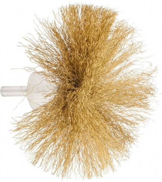 Value Collection - 4" Brush Diam, Flared End Brush - Fine Grade, 1/4" Diam Shank, 15,000 Max RPM - Exact Industrial Supply