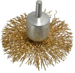 Value Collection - 3" Brush Diam, Flared End Brush - Coarse Grade, 1/4" Diam Shank, 15,000 Max RPM - Exact Industrial Supply