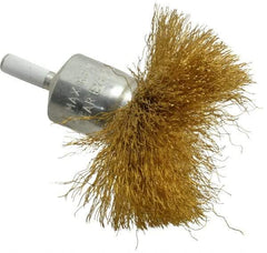 Value Collection - 3" Brush Diam, Flared End Brush - Fine Grade, 1/4" Diam Shank, 15,000 Max RPM - Exact Industrial Supply