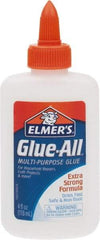 Elmer's - 4 oz Bottle White All Purpose Glue - 5 min Working Time, Bonds to Ceramic, Fabric, Leather, Paper & Wood - Exact Industrial Supply