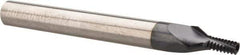 Carmex - #10-32, #12-32, #8-32 UNC, UNEF, UNF, 0.126" Cutting Diam, 3 Flute, Solid Carbide Helical Flute Thread Mill - Internal Thread, 0.27" LOC, 2-1/2" OAL, 1/4" Shank Diam - Exact Industrial Supply