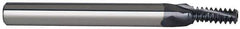 Carmex - 1/4-20 UNC, 0.185" Cutting Diam, 3 Flute, Solid Carbide Helical Flute Thread Mill - Internal Thread, 0.48" LOC, 2-1/2" OAL, 1/4" Shank Diam - Exact Industrial Supply