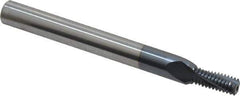 Carmex - 1/4-28 UNF, 0.197" Cutting Diam, 3 Flute, Solid Carbide Helical Flute Thread Mill - Internal Thread, 0.44" LOC, 2-1/2" OAL, 1/4" Shank Diam - Exact Industrial Supply