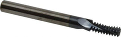 Carmex - 5/16-18 UNC, 0.22" Cutting Diam, 3 Flute, Solid Carbide Helical Flute Thread Mill - Internal Thread, 0.58" LOC, 2-1/2" OAL, 1/4" Shank Diam - Exact Industrial Supply