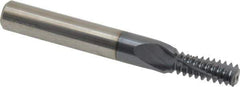 Carmex - 3/8-16 UNC, 0.264" Cutting Diam, 3 Flute, Solid Carbide Helical Flute Thread Mill - Internal Thread, 0.66" LOC, 2-1/2" OAL, 5/16" Shank Diam - Exact Industrial Supply