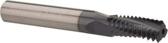 Carmex - 1/2-13 UNC, 0.362" Cutting Diam, 3 Flute, Solid Carbide Helical Flute Thread Mill - Internal Thread, 0.89" LOC, 3" OAL, 3/8" Shank Diam - Exact Industrial Supply