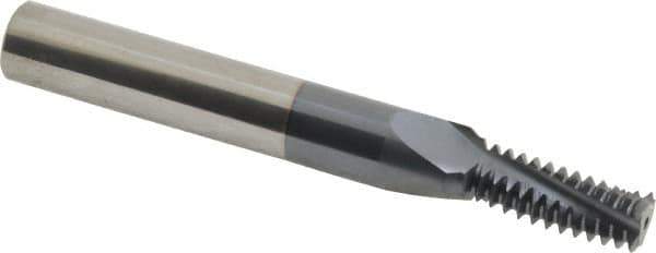 Carmex - 9/16-12 UNC, 0.413" Cutting Diam, 3 Flute, Solid Carbide Helical Flute Thread Mill - Internal Thread, 1.04" LOC, 4" OAL, 1/2" Shank Diam - Exact Industrial Supply