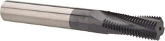 Carmex - 3/4-16 UNF, 1/2" Cutting Diam, 4 Flute, Solid Carbide Helical Flute Thread Mill - Internal Thread, 1.22" LOC, 4" OAL, 1/2" Shank Diam - Exact Industrial Supply