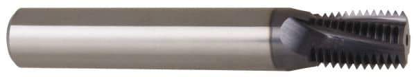 Carmex - 1/2-14 to 3/4-14 NPTF, 0.61" Cutting Diam, 4 Flute, Solid Carbide Helical Flute Thread Mill - Internal/External Thread, 0.89" LOC, 4" OAL, 5/8" Shank Diam - Exact Industrial Supply