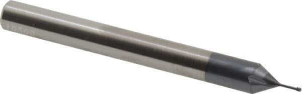 Carmex - #0-80 UNF, 0.045" Cutting Diam, 3 Flute, Solid Carbide Helical Flute Thread Mill - Internal Thread, 0.16" LOC, 2-1/2" OAL, 1/4" Shank Diam - Exact Industrial Supply