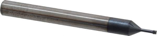 Carmex - M2.5x0.45 Metric Coarse, 0.077" Cutting Diam, 3 Flute, Solid Carbide Helical Flute Thread Mill - Internal Thread, 0.22" LOC, 2-1/2" OAL, 1/4" Shank Diam - Exact Industrial Supply