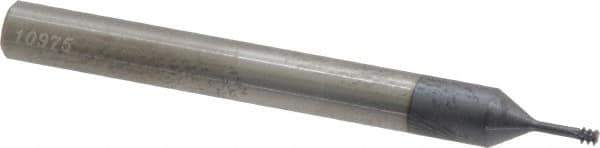 Carmex - #4-40 UNC, 0.083" Cutting Diam, 3 Flute, Solid Carbide Helical Flute Thread Mill - Internal Thread, 1/4" LOC, 2-1/2" OAL, 1/4" Shank Diam - Exact Industrial Supply