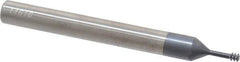 Carmex - #6-32 UNC, 0.1" Cutting Diam, 3 Flute, Solid Carbide Helical Flute Thread Mill - Internal Thread, 0.28" LOC, 2-1/2" OAL, 1/4" Shank Diam - Exact Industrial Supply
