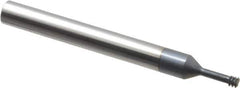 Carmex - #8-32 UNC, 0.126" Cutting Diam, 3 Flute, Solid Carbide Helical Flute Thread Mill - Internal Thread, 0.37" LOC, 2-1/2" OAL, 1/4" Shank Diam - Exact Industrial Supply