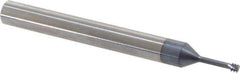 Carmex - #5-40, #6-40 Thread, 1/4" Shank Diam, TiAlN Coating, Solid Carbide Straight Flute Thread Mill - 3 Flutes, 2-1/2" OAL, #5 Min Noml Diameter - Exact Industrial Supply