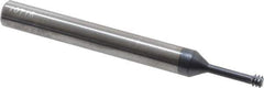 Carmex - #8-32 UNC, 0.126" Cutting Diam, 3 Flute, Solid Carbide Helical Flute Thread Mill - Internal Thread, 0.49" LOC, 2-1/2" OAL, 1/4" Shank Diam - Exact Industrial Supply