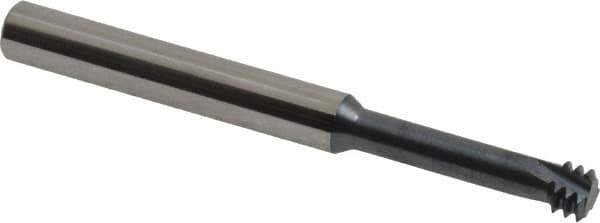 Carmex - M8x1.25 Metric Coarse, 0.234" Cutting Diam, 3 Flute, Solid Carbide Helical Flute Thread Mill - Internal Thread, 0.94" LOC, 2-1/2" OAL, 1/4" Shank Diam - Exact Industrial Supply