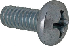 Value Collection - #12-24 UNC, 1/2" Length Under Head Phillips Drive Machine Screw - Pan Head, Grade 2 Steel, Zinc-Plated Finish, Without Washer - Exact Industrial Supply
