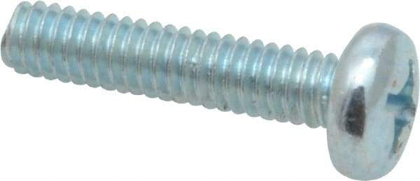 Value Collection - #12-24 UNC, 1" Length Under Head Phillips Drive Machine Screw - Pan Head, Grade 2 Steel, Zinc-Plated Finish, Without Washer - Exact Industrial Supply