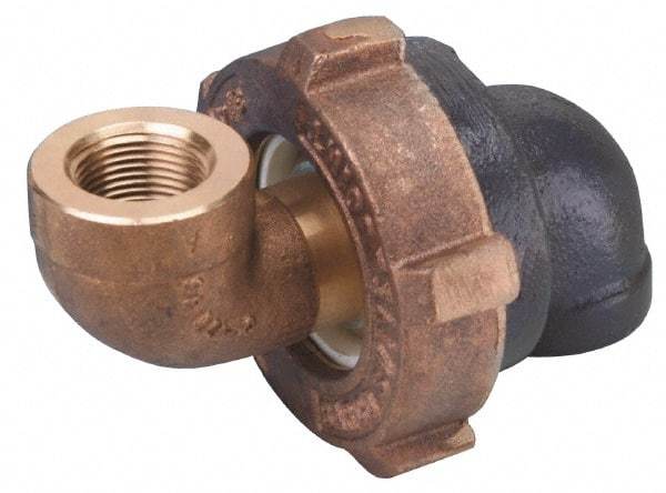 Barco - 2-1/2" Pipe, 2-1/2" Flange Thickness, 90° Casing, 90° Ball Swivel Joint - Bronze Ball & Nut with Iron Body, 340 psi Water, 240 psi Steam, Size Code 08, NPT Ends - Exact Industrial Supply
