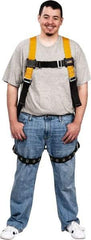 Miller - 400 Lb Capacity, Size Universal, Full Body Construction Safety Harness - Polyester, Tongue Leg Strap, Mating Chest Strap, Yellow/Black - Exact Industrial Supply