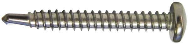 Value Collection - #14, Pan Head, Phillips Drive, 1-1/2" Length Under Head, #3 Point, Self Drilling Screw - Grade 410 Stainless Steel - Exact Industrial Supply