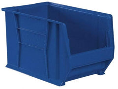 Akro-Mils - 200 Lb. Load Capacity, 20" Deep, Blue Polymer Hopper Stacking Bin - 6" High x 12-3/8" Wide x 20" Long - Exact Industrial Supply