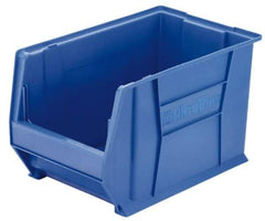 Akro-Mils - 200 Lb. Load Capacity, 20" Deep, Blue Polymer Hopper Stacking Bin - 12" High x 12-3/8" Wide x 20" Long - Exact Industrial Supply