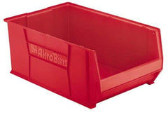 Akro-Mils - 300 Lb. Load Capacity, 29-1/4" Deep, Red Polymer Hopper Stacking Bin - 12" High x 18-3/8" Wide x 29-1/4" Long - Exact Industrial Supply