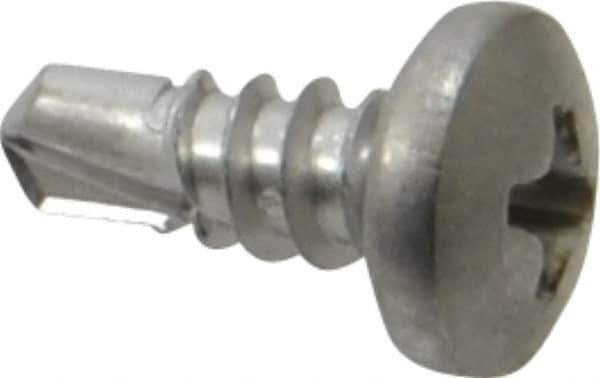 Value Collection - #10, Pan Head, Phillips Drive, 1/2" Length Under Head, #2 Point, Self Drilling Screw - Grade 410 Stainless Steel - Exact Industrial Supply