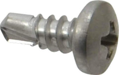 Value Collection - #10, Pan Head, Phillips Drive, 1/2" Length Under Head, #2 Point, Self Drilling Screw - Grade 410 Stainless Steel - Exact Industrial Supply