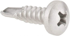 Value Collection - #10, Pan Head, Phillips Drive, 3/4" Length Under Head, #3 Point, Self Drilling Screw - Grade 410 Stainless Steel - Exact Industrial Supply