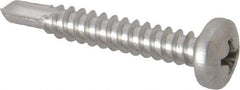 Value Collection - #10, Pan Head, Phillips Drive, 1-1/4" Length Under Head, #3 Point, Self Drilling Screw - Grade 410 Stainless Steel - Exact Industrial Supply