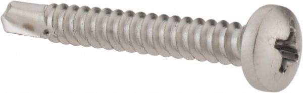 Value Collection - #10, Pan Head, Phillips Drive, 1-1/2" Length Under Head, #3 Point, Self Drilling Screw - Grade 410 Stainless Steel - Exact Industrial Supply
