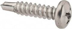 Value Collection - #12, Pan Head, Phillips Drive, 1" Length Under Head, #3 Point, Self Drilling Screw - Grade 410 Stainless Steel - Exact Industrial Supply