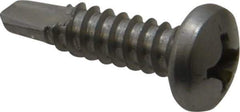 Value Collection - #14, Pan Head, Phillips Drive, 1" Length Under Head, #3 Point, Self Drilling Screw - Grade 410 Stainless Steel - Exact Industrial Supply