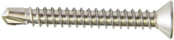 Value Collection - #14, Flat Head, Phillips Drive, 2-1/2" OAL, #3 Point, Self Drilling Screw - Grade 410 Stainless Steel - Exact Industrial Supply