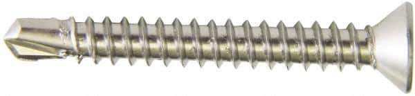 Value Collection - #10, Flat Head, Phillips Drive, 1-1/4" OAL, #3 Point, Self Drilling Screw - Grade 410 Stainless Steel - Exact Industrial Supply