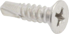 Value Collection - #10, Flat Head, Phillips Drive, 3/4" OAL, #3 Point, Self Drilling Screw - Grade 410 Stainless Steel - Exact Industrial Supply