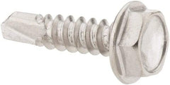 Value Collection - #10, Hex Washer Head, Hex Drive, 3/4" Length Under Head, #3 Point, Self Drilling Screw - Grade 410 Stainless Steel - Exact Industrial Supply