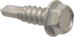 Value Collection - #12, Hex Washer Head, Hex Drive, 3/4" Length Under Head, #3 Point, Self Drilling Screw - Grade 410 Stainless Steel - Exact Industrial Supply