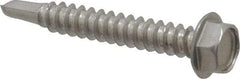 Value Collection - #12, Hex Washer Head, Hex Drive, 1-1/2" Length Under Head, #3 Point, Self Drilling Screw - Grade 410 Stainless Steel - Exact Industrial Supply