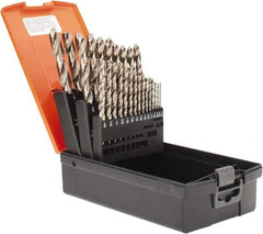 Drill Bit Set: Jobber Length Drill Bits, 29 Pc, 135 °, Cobalt Bright/Uncoated, Standard, Straight Shank